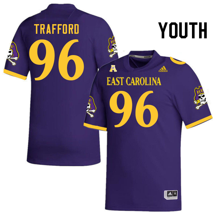 Youth #96 Archer Trafford ECU Pirates College Football Jerseys Stitched Sale-Purple